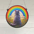 British Shorthair Cat Rainbow Bridge Stained Glass Effect Suncatcher
